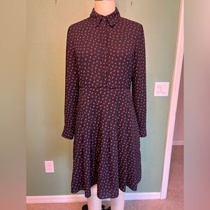 Ann Taylor coffee pattern dress